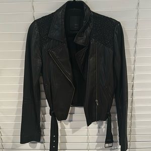 VEDA Black Leather Jacket